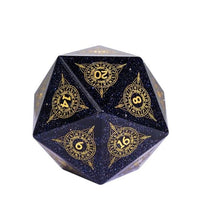 Thumbnail for Astrology on Obsidian Goldstone Gemstone - D20 RPG Dice