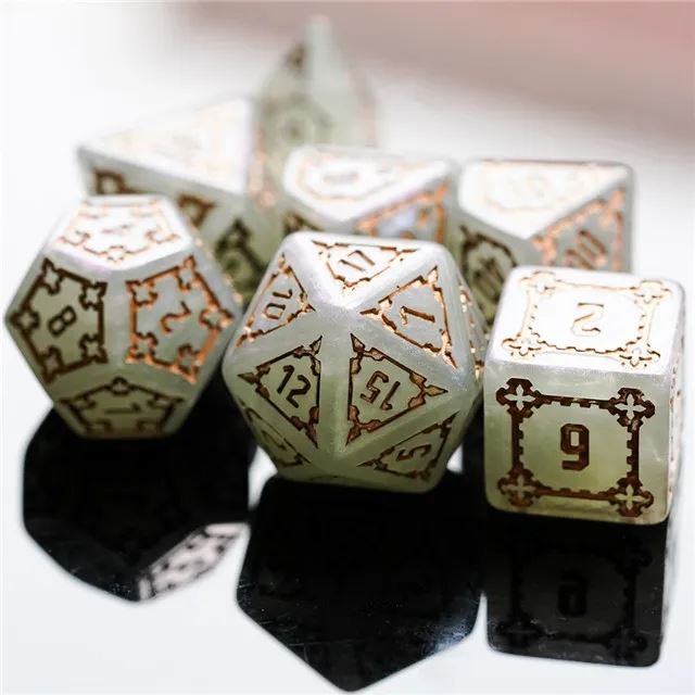 Castle on Grey Resin - 7pcs RPG Oversized Dice Set