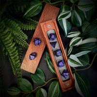 Thumbnail for Washed Lilac on Black Acrylic - 7pcs RPG Full Dice Set
