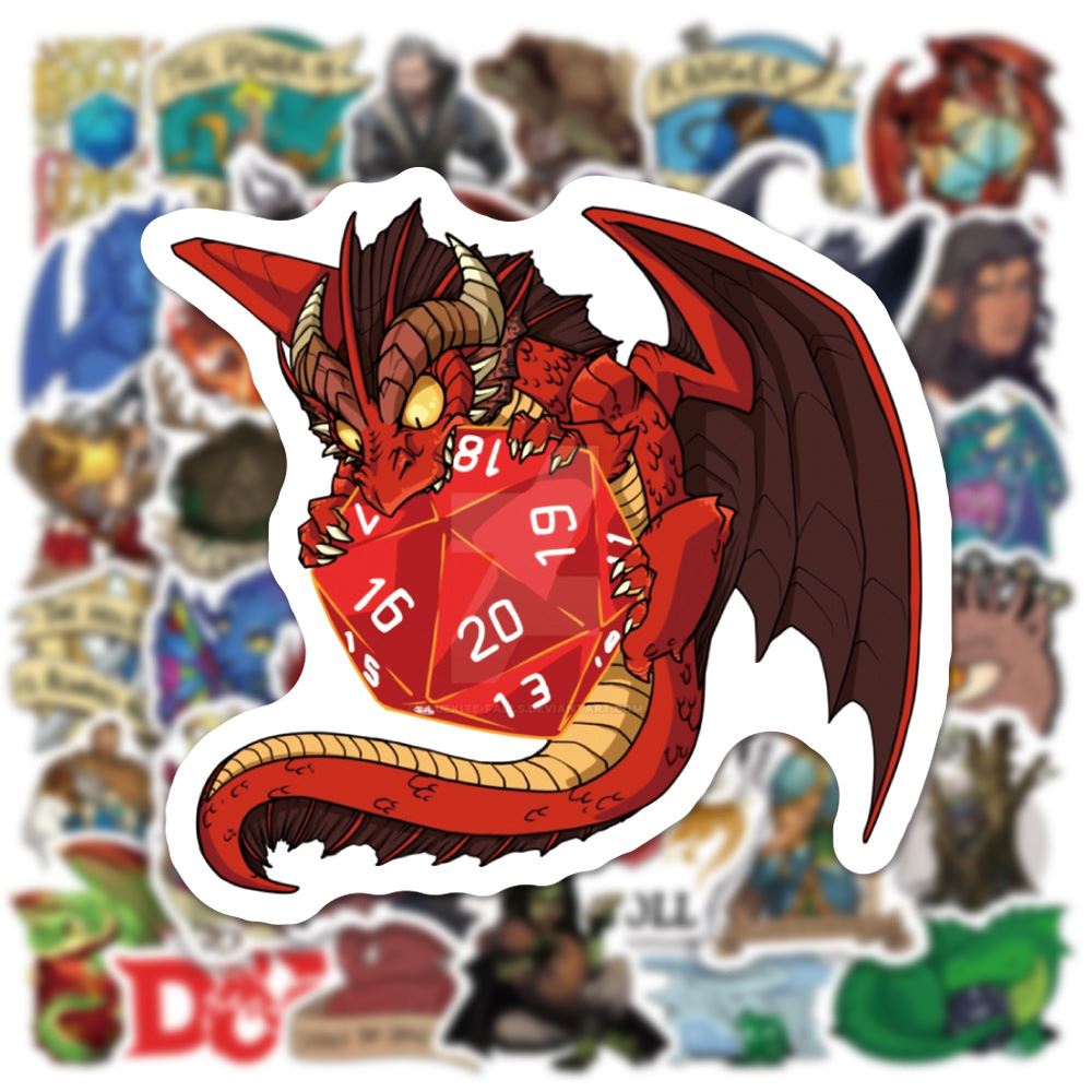 50pcs DND Characters Stickers - Novelty