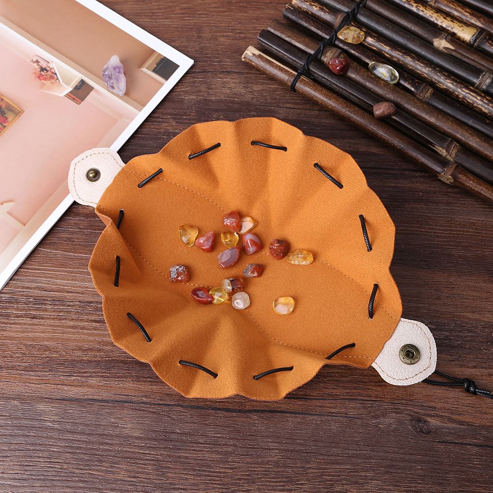 Tan PU Leather Open Tray - Storage Bag