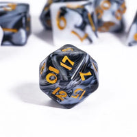 Thumbnail for Blend of Black & White Acrylic - 7pcs RPG Mini Dice Set