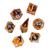 Thumbnail for 7pcs Dice Sharp Filled Gold Ring Silver Font Black Clear
