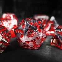 Thumbnail for 7pcs Dice Resin Pattern Wizard Red Font Clear Grey