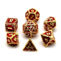Thumbnail for 7pcs Dice Metal Druid Vine Gold Font Red