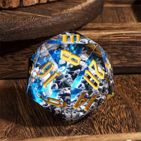 Thumbnail for Blue Swan in Clear & Black Sharp Resin - D20 RPG Dice