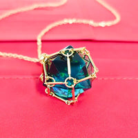 Thumbnail for Blue & Black with Silver Chain D20 Necklace