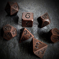 Thumbnail for Copper Metal with Black Dragon Font - 7pcs RPG Dice Set