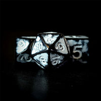 Thumbnail for Washed White on Black Acrylic - 7pcs RPG Full Dice Set