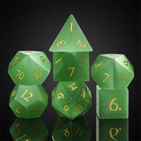 Thumbnail for Green Cat Eye Gemstone - 7pcs RPG Dice Set