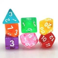 Thumbnail for 7pcs Dice Acrylic Clear White Font Rainbow