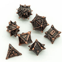 Thumbnail for 7pcs RPG Dice Set - Spiky Copper Metal
