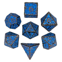 Thumbnail for 7pcs Dice Metal Druid Vine Nickel Font Blue