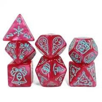 Thumbnail for 7pcs Dice Acrylic Pattern Christmas Green Font Red