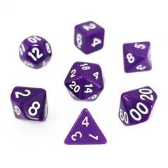 7pcs Dice Acrylic Blend White Font Solid Purple