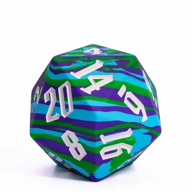 Blue & Green Layered Silicone - D20 RPG Dice