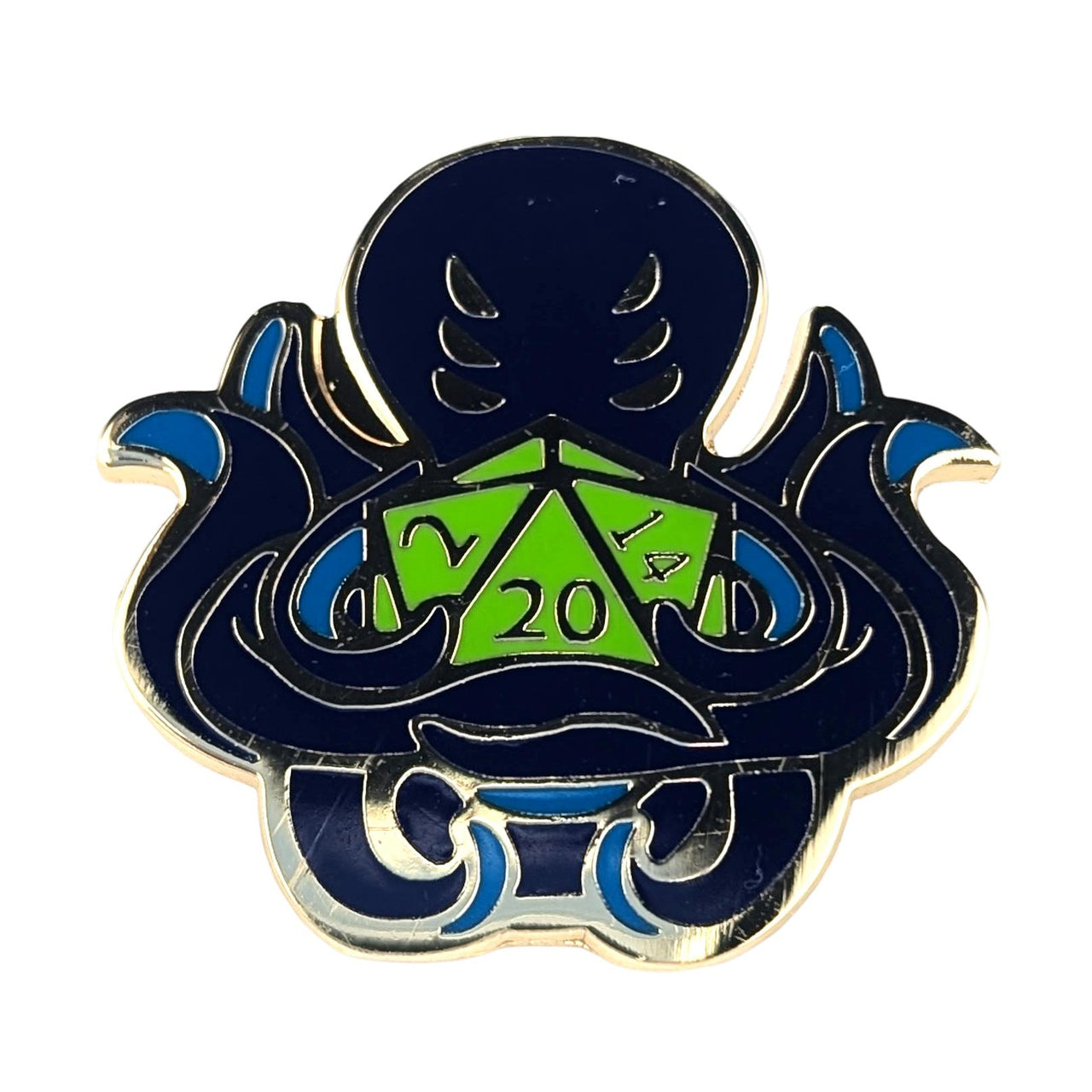 Green Cthulu D20 Pin - Novelty