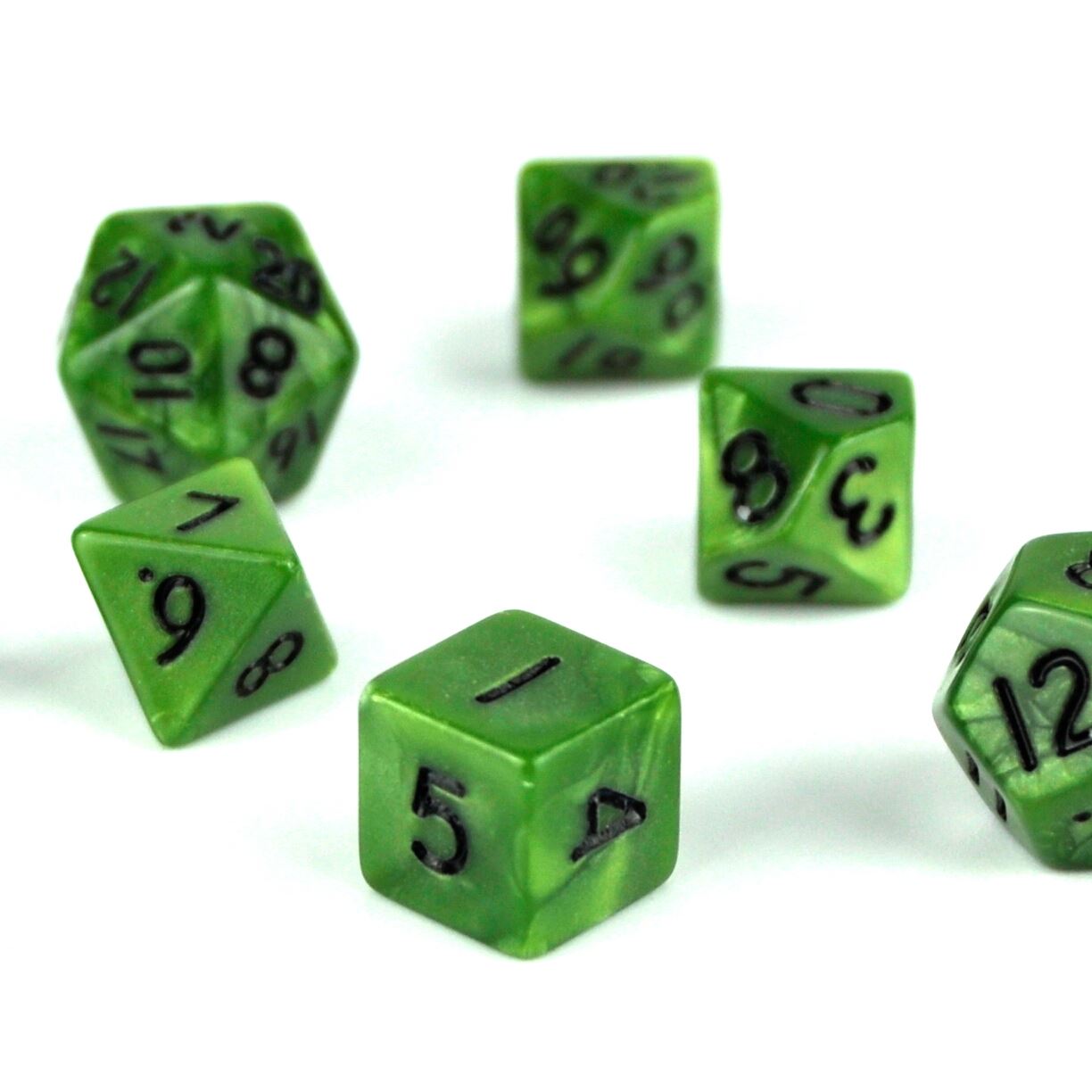 Silk Olive Green Acrylic - 7pcs RPG Mini Dice Set