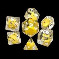 Thumbnail for 7pcs Dice Resin Filled White Font Duck Clear