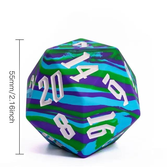 Blue & Green Layered Silicone - D20 RPG Dice