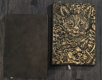 Thumbnail for Gold Cat & Flower - A5 Hardback Journal