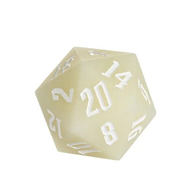 White on Solid White Silicone - D20 RPG Dice