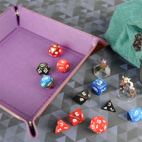 Thumbnail for Purple & Brown PU Leather - Square Hard Dice Tray