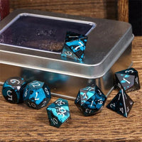 Thumbnail for 7pcs RPG Dice Set - Blue & Black Anodized Aluminium