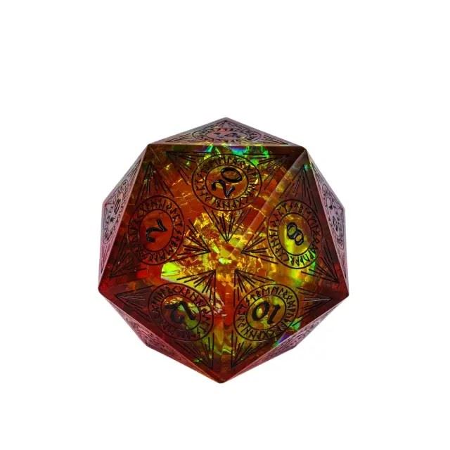 Candy in Clear & Red Sharp Resin - D20 RPG Dice