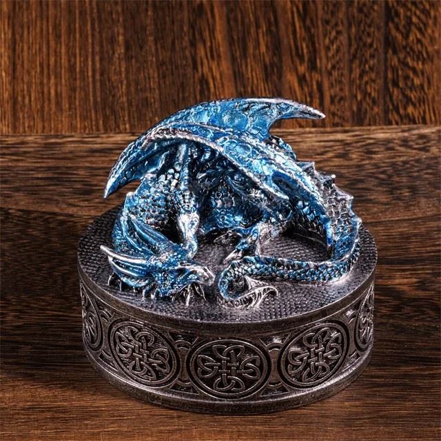 Blue Resin Sleeping Dragon - Dice Storage