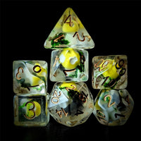 Thumbnail for Yellow Mushroom in Clear Resin - 7pcs RPG Full Dice Set