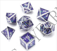 Thumbnail for 7pcs Dice Metal Resin Sword Purple Silver