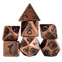 Thumbnail for Copper Metal with Black Dragon Font - 7pcs RPG Dice Set