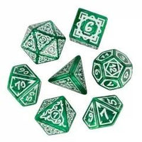 Thumbnail for 7pcs Dice Acrylic Pattern Vines Bow White Font Green