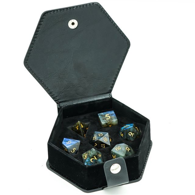 Blue Labradorite Gemstone - 7pcs RPG Dice Set