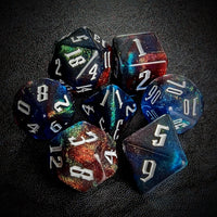 Thumbnail for Glitter in Red & Blue Acrylic - 7pcs RPG Full Dice Set