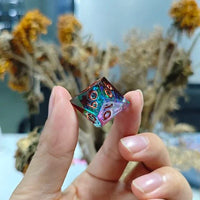 Thumbnail for Electroplated Blue & Red with Candy Sharp Resin - 7pcs RPG Dice Set