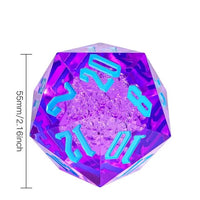 Thumbnail for Bubbles in Clear & Purple Sharp Acrylic - D20 RPG Dice