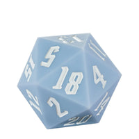 Thumbnail for D20 55mm Dice Silicone Solid White Font Pale Blue