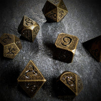 Thumbnail for Bronze Metal with Black Dragon Font - 7pcs RPG Dice Set