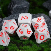 Thumbnail for Red on Solid Grey Silicone - 7pcs RPG Full Dice Set