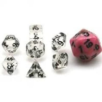 Thumbnail for 7pcs Dice Acrylic Mini Black Font Clear