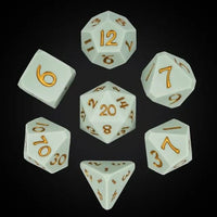 Thumbnail for Gold on Solid Green Silicone - 7pcs RPG Full Dice Set