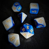 Thumbnail for Blend of Blue & White Acrylic - 7pcs RPG Full Dice Set