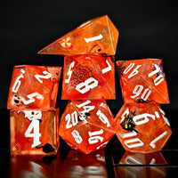 Thumbnail for Halloween Ghosts in Orange Filled Sharp Resin - 7pcs RPG Dice Set