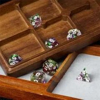Thumbnail for 7pcs Dice Resin Swirl White Font Clear Green Purple