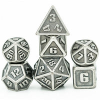 Thumbnail for 7pcs RPG Dice Set - Miniature Silver Metal