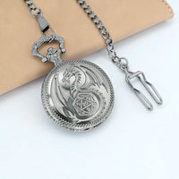 Thumbnail for Dragon Wing on Silver Pocket Watch with Mini Dice - Pendant