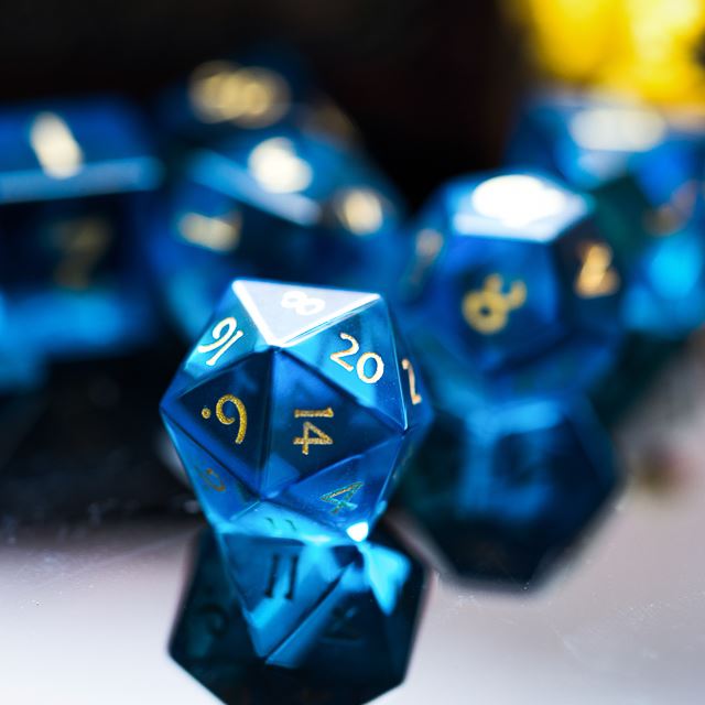 Sky Blue Glass - 7pcs RPG Dice Set