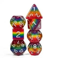 Thumbnail for 7pcs Dice Resin Layer Silver Font LGBTQ Rainbow